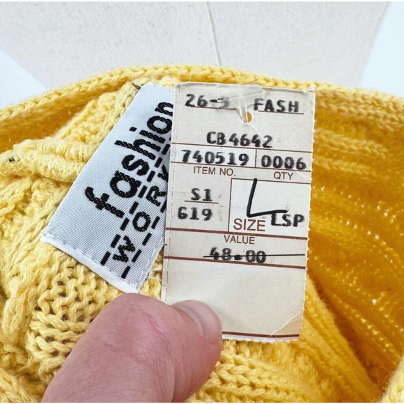 Vintage 90s Fashion Workshop Cable Knit Sweater Large Chunky Preppy Old Money - Picture 8 of 9